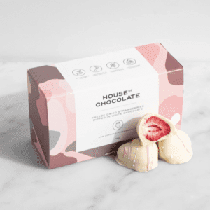 White Chocolate Freeze Dried Strawberries | House of Chocolate - Image 3