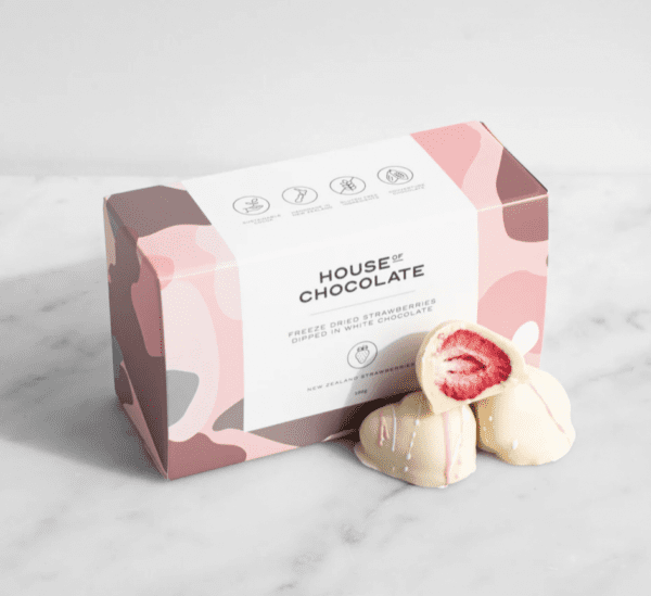White Chocolate Freeze Dried Strawberries | House of Chocolate